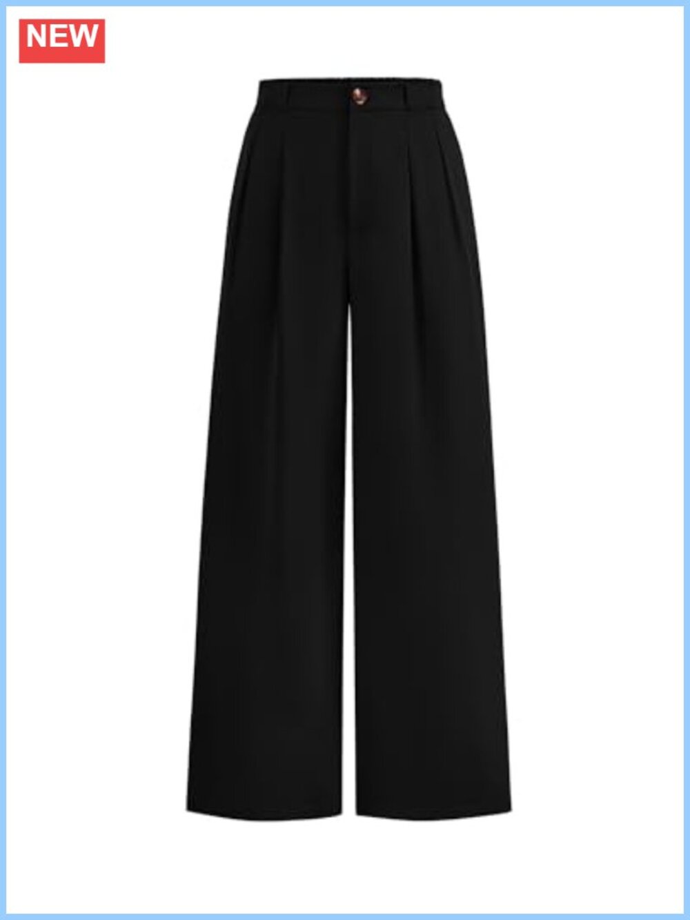 Wide Leg Dressy High Waisted Button Trousers Pleated Front Women Slacks